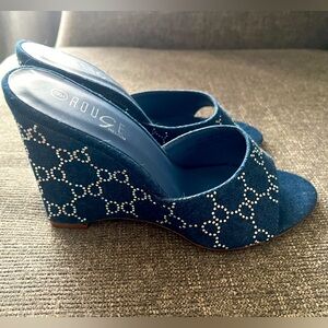 NWT Denim Wedge Heels